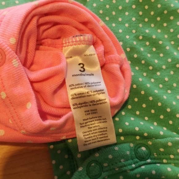 2pc Set - Baby Girl 3 Months - Sleeveless  Onesie - Picture 3 of 3